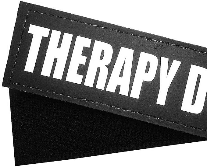 Fairwin Therapy Dog Dog Patches, Reflective Removable Dog Tags for Service Vest Dog Harness