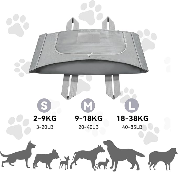 Pet Burial Bag for Dogs,Cats,Large Pets up to 80lb, Pet Casket Box(Gray, L) | Pet Caskets or Burial Boxes Alternative, Eco-Conscious Pet Body Bag with Handle & Custom Memorial Surface, Leakproof