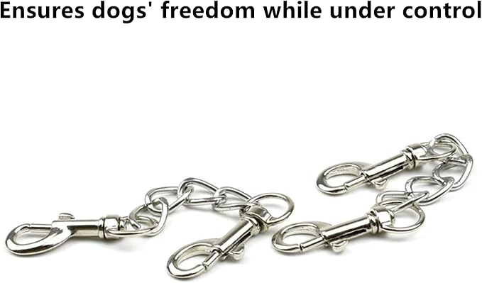 Dog Collar Safety Clip, 2 Pack Metal Clasp Double Ended Connector Prong Chew Dog Collar Clip Prong Collar Pet Harness Collar Connector Leash Necklaces Dog Strap for Dog Harness