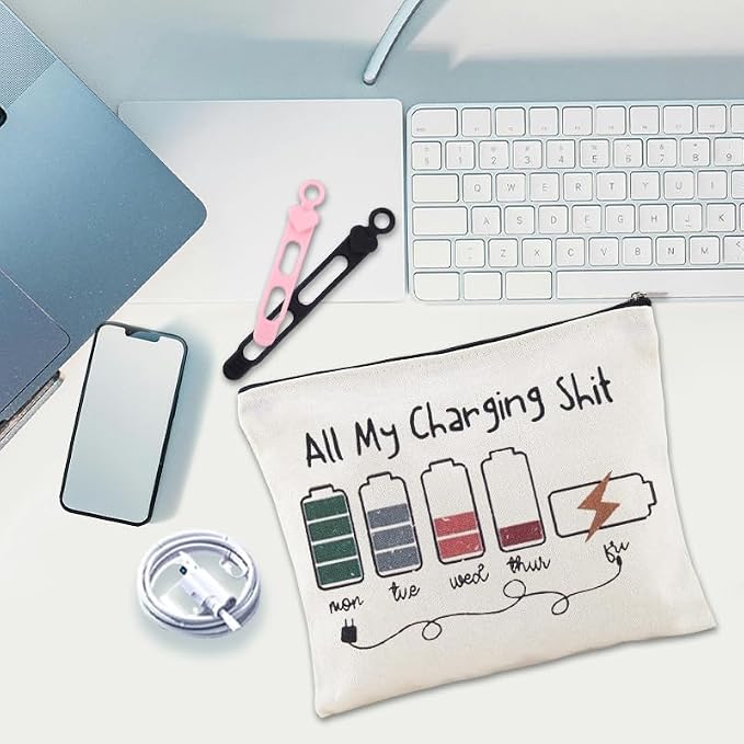 Sisadodo Charging Cable Organizer Travel Bag Toiletry Makeup Cosmetic Bags Medicine Med Toiletry Bag Pouch Diabetic Gifts Bags