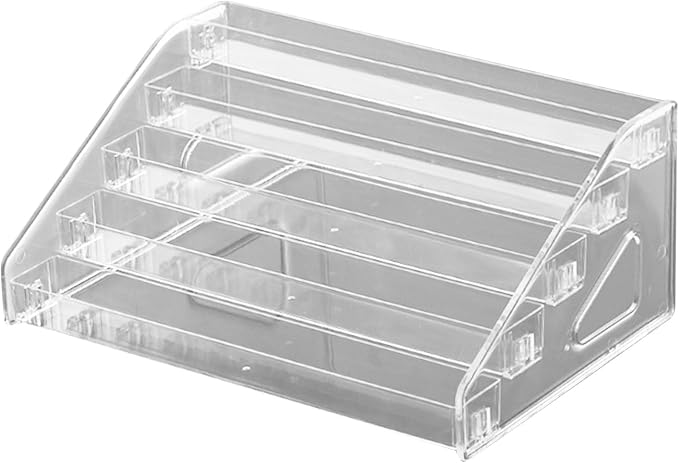 Clear Closure Card Stand Desktop Organizers Portable Document Display Rack for Workplace Study Room PET Card Shelf