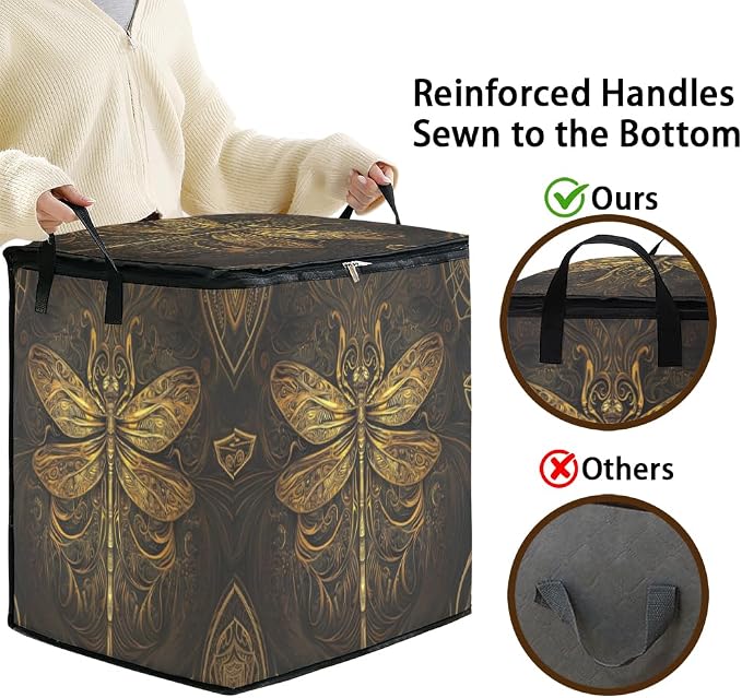 2pcs closet organizers and storage under bed,clothing blanket sweater sheet bedding comforter duvet quilt pillow toy storage bags with lids,dorm room essentials for containers 95L
