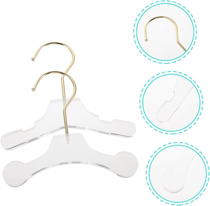GANAZONO 2pcs Acrylic Pet Clothes Rack Hangers Dog Cat Apparel Organizers Non-Skid Design for Easy Hanging for Pet Coat Storage Convenient Accessories