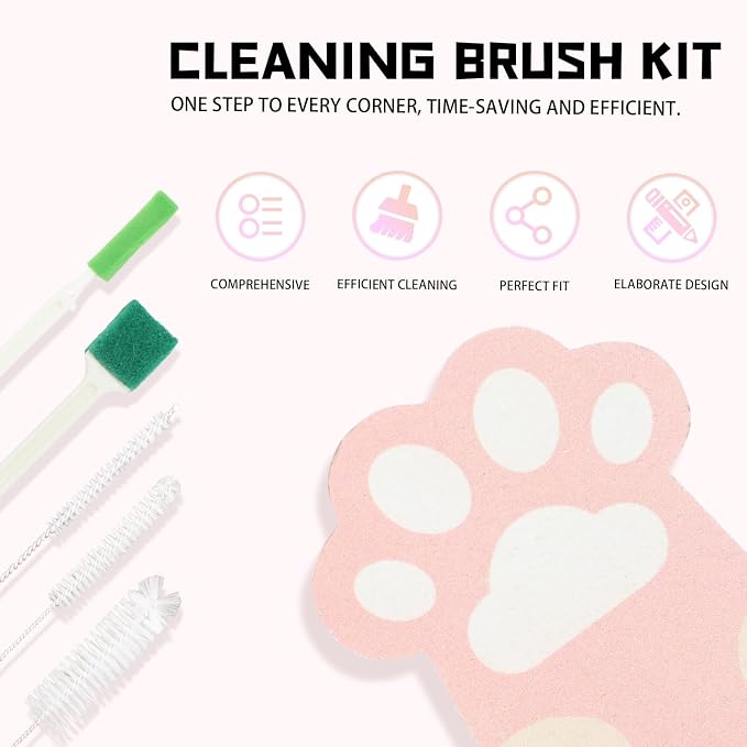 9PCS Pet Water Fountain Cleaning Kit with Compressed Sponge and Storage Box | Dog and Cat Water Fountain Brushes Fit Most Pet Water Dispensers,Pet Drinking Dispenser Cleaning Kit Cleaning brush