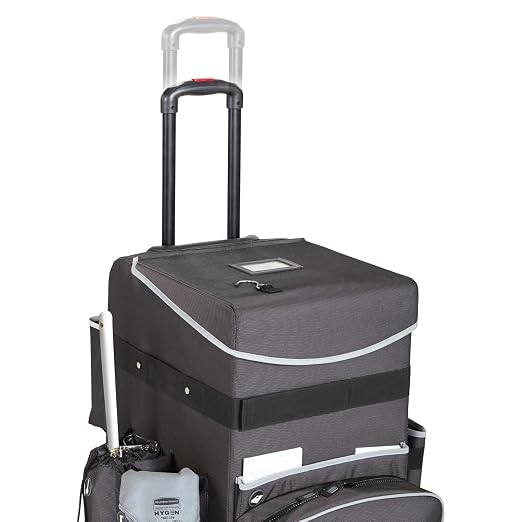 Rubbermaid Commercial Products Executive Quick Carts, Mobile/Travel Office Cart, Small, Dark Gray, for Housekeeper/Sales Rep/Medical Professionals/Home Healthcare/Teachers
