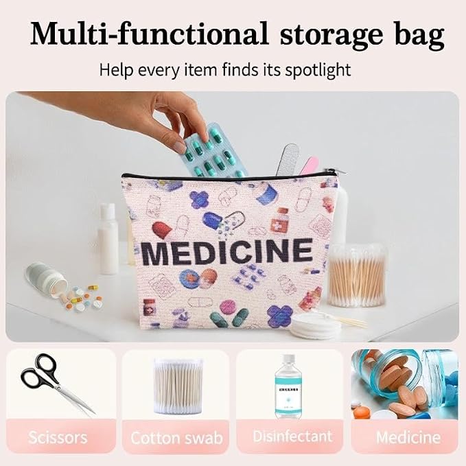 Small Emergency Medical Bag Organizer Pouch Survival Medicine Bag Doctor Retirement Gifts from Nurse Pouch Bag for Work Supplies Nursing School Essentials for Women Pharmacy Student Pouch Gift Ideas