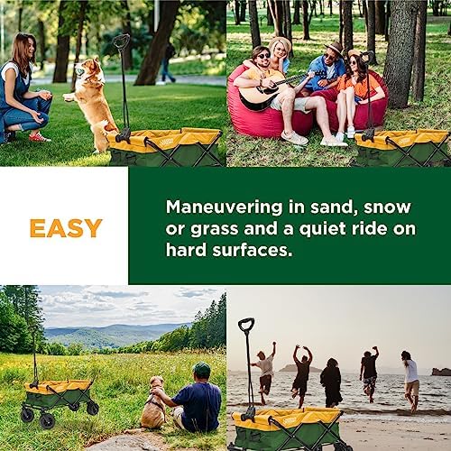 Creative Outdoor Push Pull Hauler Wagon for Kids, 200lbs Weight Capacity, All-Terrain Collapsible and Portable Folding Cart, Beach Park Garden, Camping & Tailgat