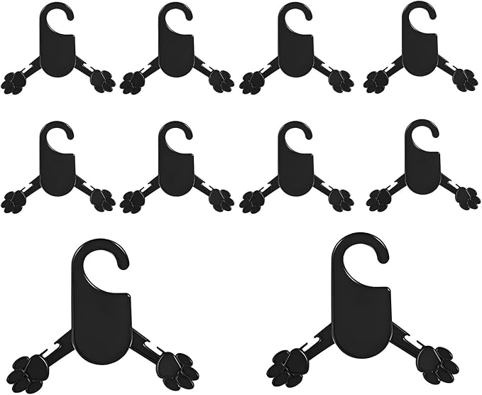 Pink Plastic Dog Puppy Pet Clothes Rack Hanger (L, Black)