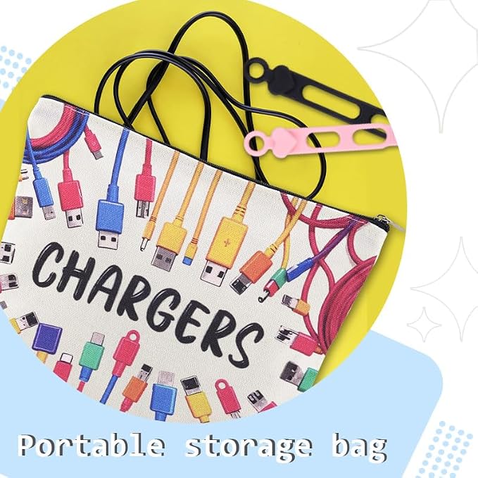 Sisadodo Charging Cable Organizer Travel Bag Toiletry Makeup Cosmetic Bags Medicine Med Toiletry Bag Pouch Diabetic Gifts Bags