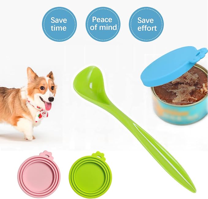 ZWMBYN Dog and Cat Food Storage Container 6L, Cute Pet Food Storage Containers with Lids Airtight, Metal Cat Food Bin with Measuring Cup, Cat Food Can Covers Lids and Spoons, Cat Mouse Toys, White