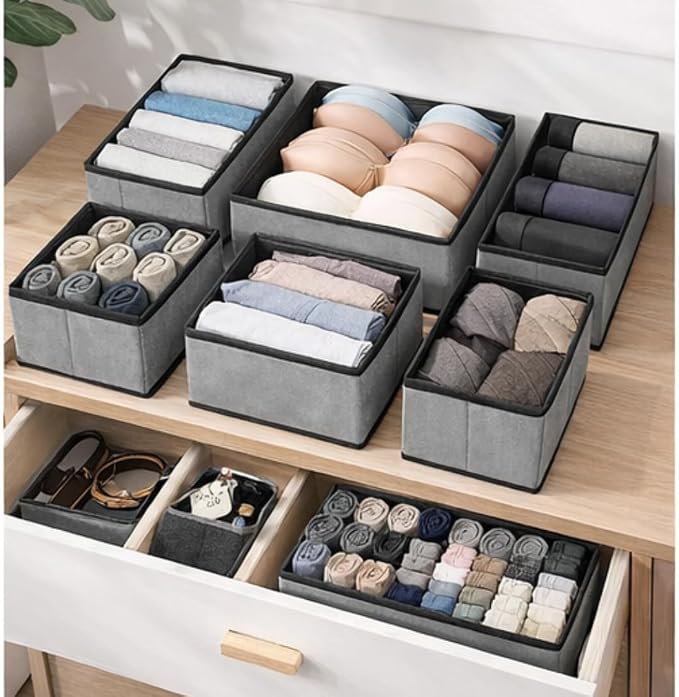 Heavy Duty Shelf Divider Drawer Organizer -Multi-Porpose Storage for Clothes, Accessories, Bells & Sockseavy