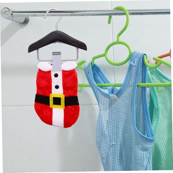Happyyami 2Pcs Wooden PET Clothes Hanger Adjustable Dog and Cat Clothing Organizer Sturdy Closet Hook for PET Apparel Storage