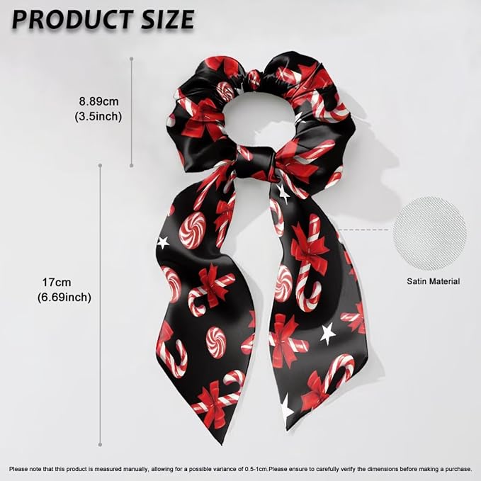 COEQINE Christmas Bandanas for Dogs Large Sleep Hair Tie for Women Matching Dog and Owner Clothes Set 2 Pcs Red Candy Cane Pattern Festival Costume Non Slip