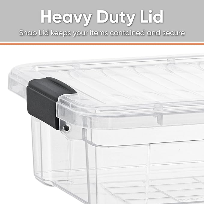 Superio 2.3 Quart Clear Plastic Storage Containers with Lids, Stackable Organizer Bins, BPA-Free Storage Boxes for Home, Office, Dorm & Classroom, 6 Pack