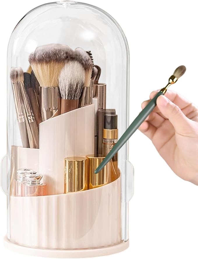 Cosmetic Brush Holder Large Capacity Rotating | Makeup Brush Storage Desk Organizer for Mascara Eye Shadow Eyebrow Pencil Bathroom Living Room Bedroom