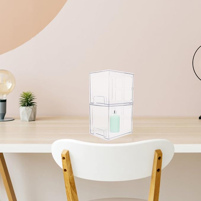 2 Pcs Makeup Organizer Box with Drawers, Large Storage Capacity Pet Cosmetic Organizer with Stylish and Simple Design for Desktop Use, Easy to Find Items