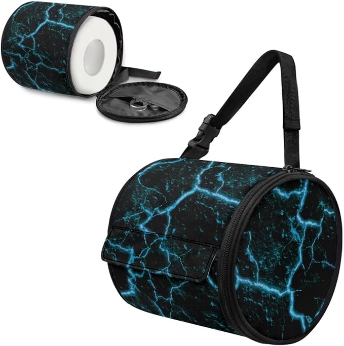 Lightning Hanging Paper Towel Roll Holder with Adjustable Strap Water Resistant Toilet Tissue Roll Dispenser Farmhouse Handy Toilet Paper Cover Storage Holder