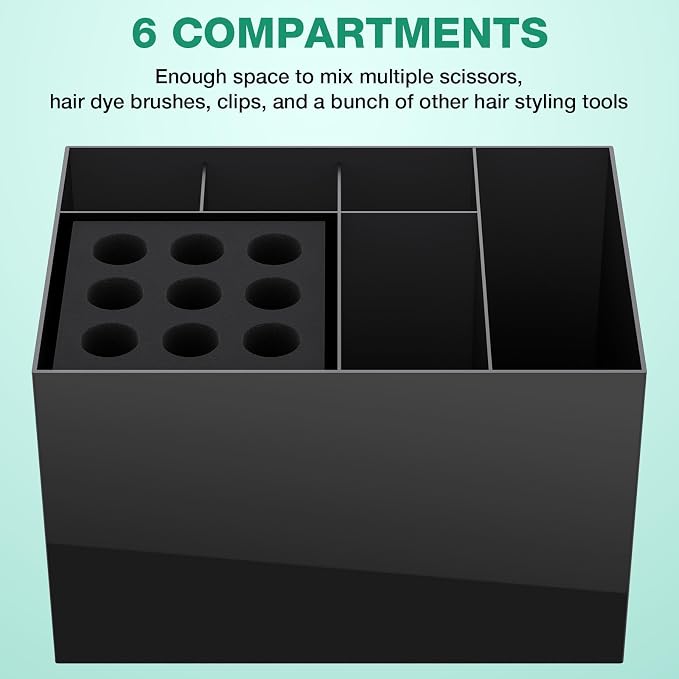 Noverlife Hair Salon Scissor Holder Box, Shear Holder for Hair Stylist | Hairdressing Scissors Rack Barber Organizer Box for Storage Combs Clips Brushes Holder, Barber Supplies Shear Case