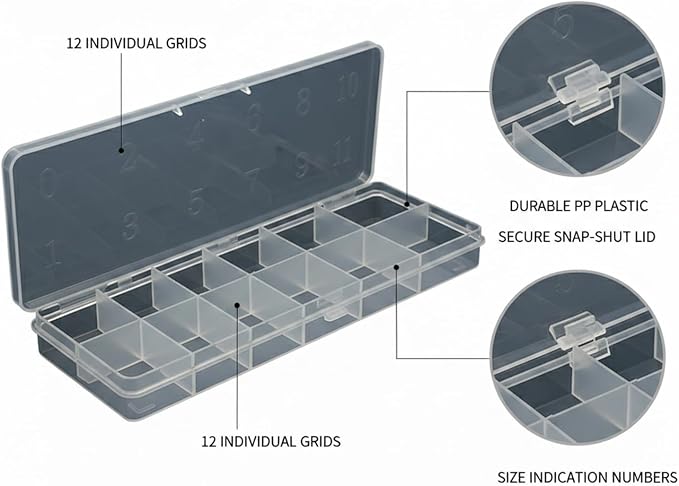 Clear PET Plastic Drawer Organizer for Socks & Accessories, Transparent Storage Box with Compartments, 14.6 x 3.0 x 3.6 Inches