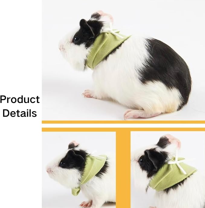 3PCS Adjustable Mini Pet Triangle Bandana, Soft Stretch Knit Bow Collar Decor Accessory with Slide Buckle, Cute Photo Outfit Prop for Small Bird, Hamster, Guinea Pig Tiny Pets