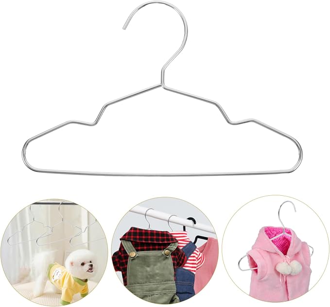 Hemobllo 10pcs Steel Pet Clothes Hangers for Dogs and Cats Space-Saving Design for Clothing Stylish Finish Construction for Closet and Drying Use