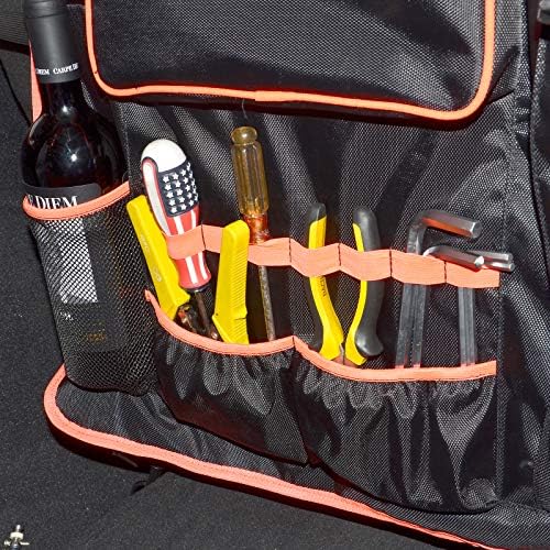Goldfire Rear Seat Tool Organizers Cargo Net for Wrangler Storage Bag Trunk Cargo Holder Backseat Soft-Shell Carrier Car Pet Dog Barrier Divider Fits for Jeep JK JL 2007-2026 (Black,4 Doors Models)