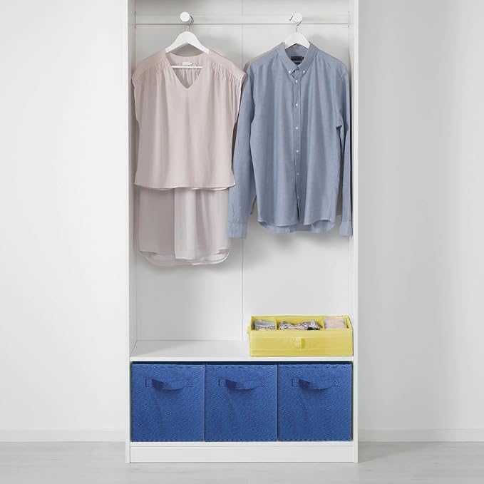 PowerKing Collapsible Storage Cubes, Farbic Storage Bins, Dark Blue, 2Pack | Sturdy, Lightweight, Easy Pull Handle, Closet & Shelf Organizer, Clothes and Toys Storage, 10.5'' x 11'' x 10.5''