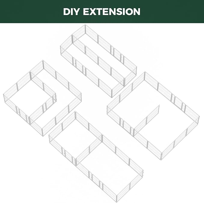 FXW Homeplus Indoor Dog Playpen with Divider Connectors, 24" H, 16 Panels | Calm Indoor Play Area, Two-Zone Layout, For Puppies & Small Dogs, Patented