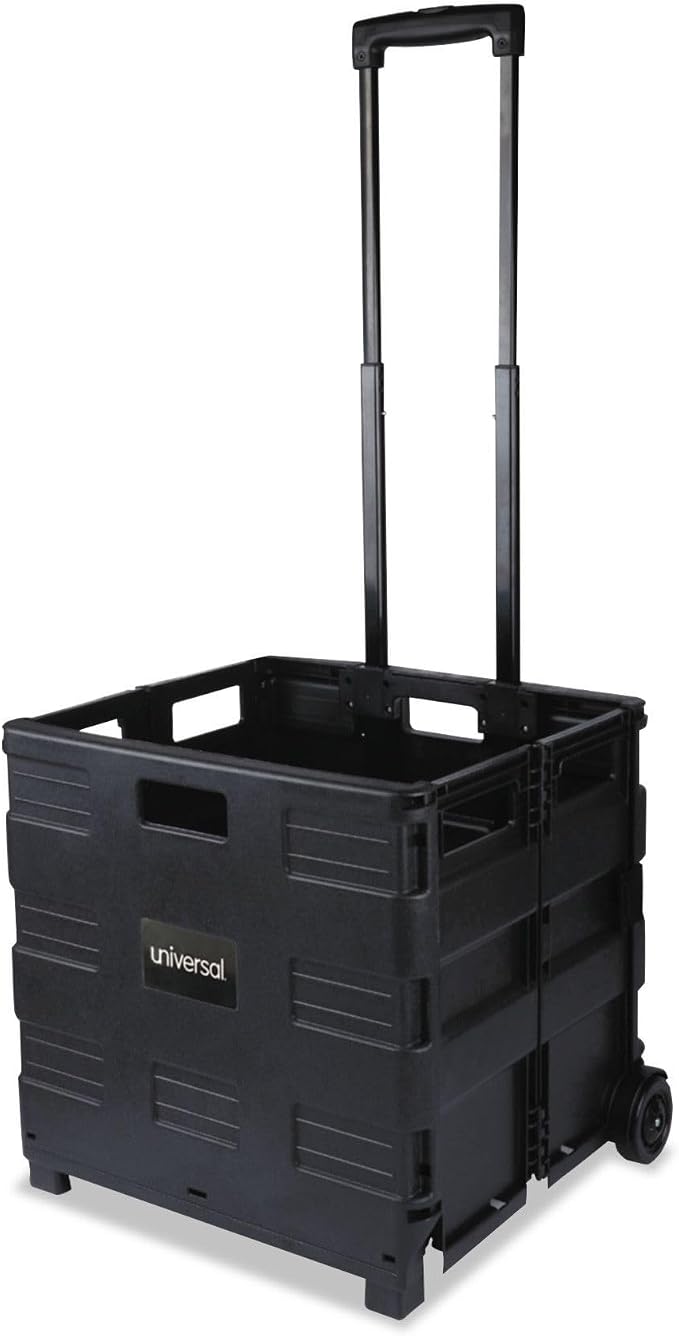 Universal Collapsible Mobile Storage Crate, 18.25" x 15" x 39.4", Black