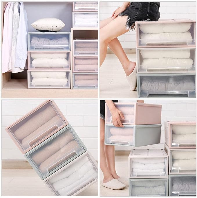 Zerodeko 1pc Thicken Storage Organizer for Home Drawer Container for Clothing and Shoes Compact Design for Bedroom Living Room