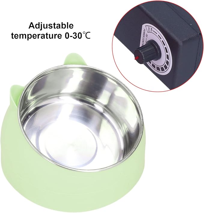Heated Pet Bowl 1.5L Slanted Water Dispenser 15 Degree Angle On Off Switch for Dogs Cats Prevents Freezing Below 32掳F Winter Outdoor Use Comfortable Drinking Posture