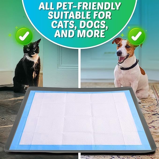 Skywin Dog Pee Pad Holder - Fits Up to 30” x 36” Pee Pad - 2 Pack - Grey | Stable Grip, Soft Edges, Quick Wipe Silicone Surface, Dog Pad Holder for Indoor Flooring Protection