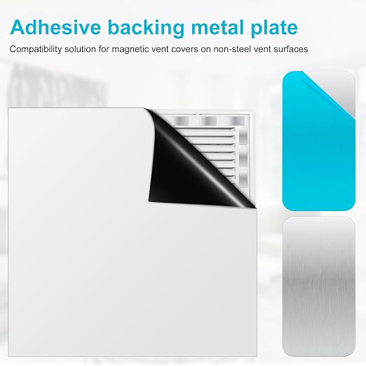 24pcs Adhesive Metal Plates for Magnetic Mounts, 2.36x1.18in Rectangular Iron Strips with Adhesive Backing for Magnets on Non-Steel Vents
