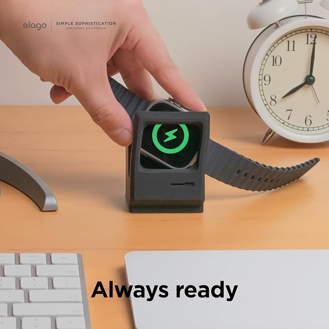 elago W3 Stand for All Apple Watch Series | Ultra3/Ultra2/Ultra/11/10/9/8/7/6/5/4/3/2/1/SE3/SE2/SE1, 49mm, 46mm, 45mm, 44mm,42mm (Black)