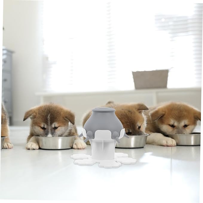 ibasenice Puppy Feeding Station Nipples Pet Nursing Device for Puppies Kitten Silicone Feeder Bowl Sturdy Stand