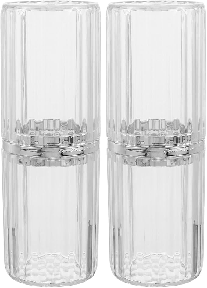 OUNONA Portable Travel Toothbrush Holder Toothpaste Case and 2pcs with Quick Cleaning and Safe Storage, Pet and Abs Material, for Compact Toothbrush Container School and Vacations