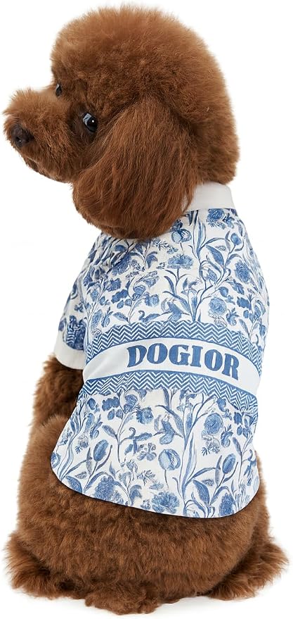 Dog T-Shirts for Small Dogs, Designer Dog Clothes, Luxury Dogior Print Tee | Dog T-shirts for small dogs; soft lightweight designer dog clothes with luxury comfort for Chihuahuas, Yorkies and Dachshunds