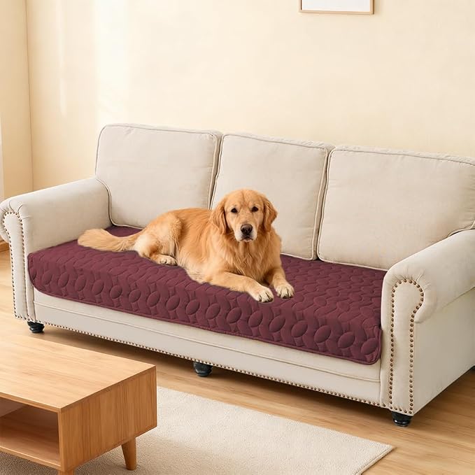 Ameritex Pet Bed Cover Dog Bed Blanket for Sofa and Furniture Waterproof New Pattern Design (30x70 Inch, Burgundy)