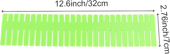 ZOENHOU 60 PCS Green Drawer Dividers, 12.6 x 2.8 Inch Adjustable Premium Plastic Drawer Divider Organizers for Makeup Drawers Desktop Kitchen drawer Organizers and Storage