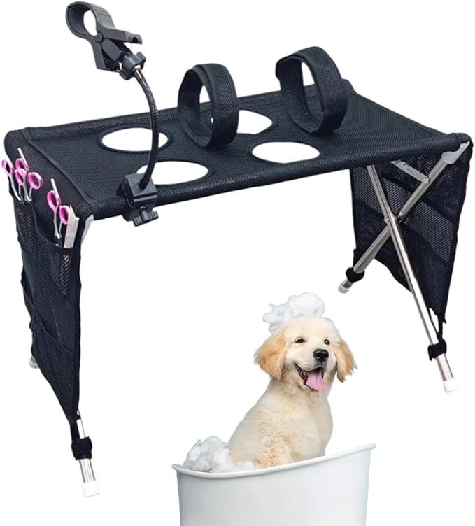 Dog Grooming Table - Pet Grooming Station, Foldable Groomings Hammock | Grooming Arm, Pet Bathing Station, Dog Grooming Supplies For Home Washing Drying Brushing Trimming Nail Care Puppy Cat