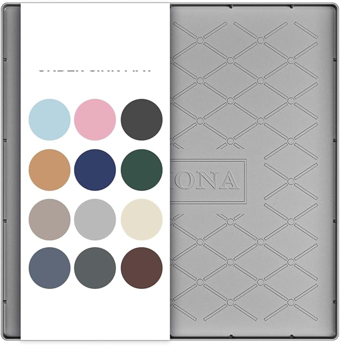 URMONA 19" x 19" Waterproof Silicone Mat in Multiple Sizes & Colors, Under Sink Mat for Kitchen & Bathroom, Pet Food Pad for Dogs & Cats, Kitchen Cabinet Liner, Multi-Purpose for Storage(Light Grey)