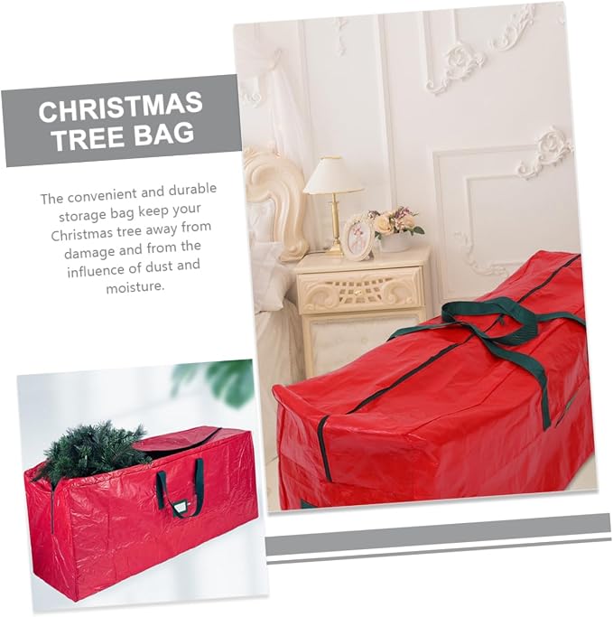 Holibanna Christmas Tree Storage Bag Zippered Bag with Carry Handles for Safe Holiday Decoration Large Capacity Pouch for Tree Blankets and Seasonal Items