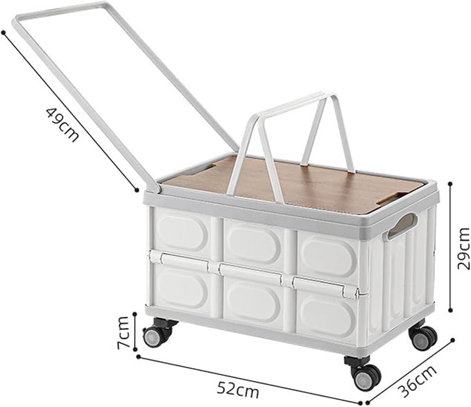 Rolling Crate with Wheels, Large Capacity Rolling Crate with Handle Space-Saving Utility Cart for Indoor Outdoor Use Grey