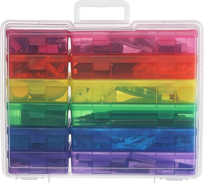 Plastic Storage Box Arts & Crafts Storage Boxes Organizers with Storage Box | Multifunctional Design,,Stackable,See Through,Versatile Organization,Space-Saving,Durable,Dust Protection