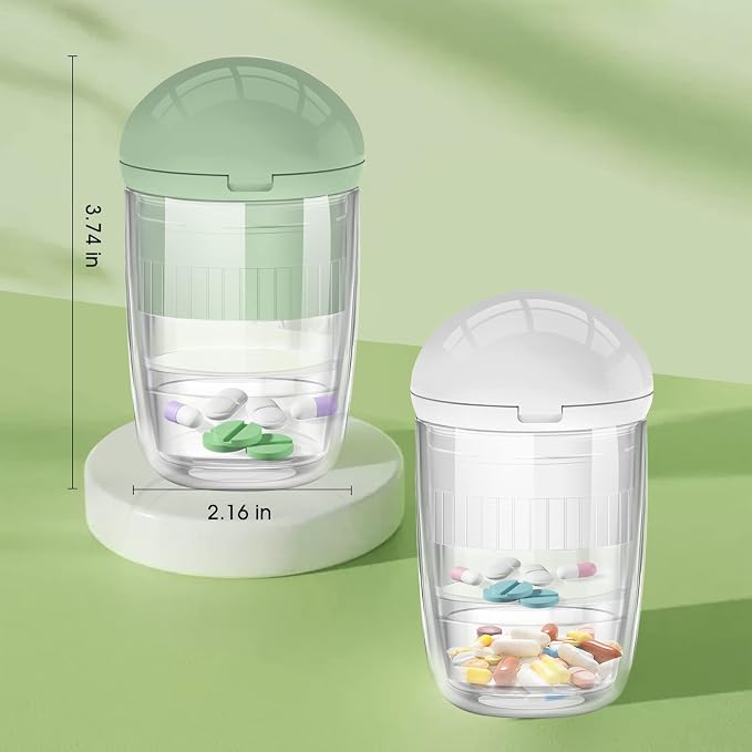 Pill Cutter Crusher Splitter: 3-in-1 Portable Storage Case Green