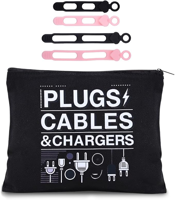 Sisadodo Charging Cable Organizer Travel Bag Toiletry Makeup Cosmetic Bags Medicine Med Toiletry Bag Pouch Diabetic Gifts Bags