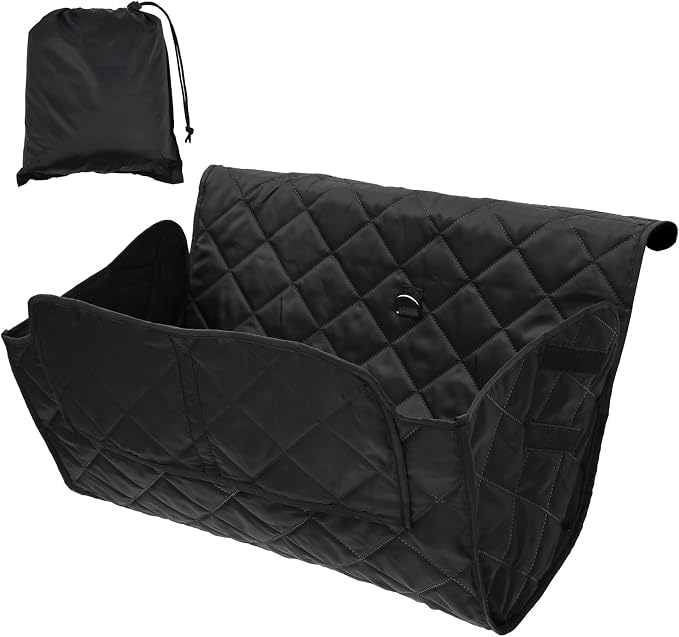 Portable Dogs Shopping Cart Cover, Quilting Dog Grocery Cart Cover with Storage Bag, Soft Comfort Cushioning, Secured with Hook and Loop, Universal Size, Machine Washable for Pet Dog
