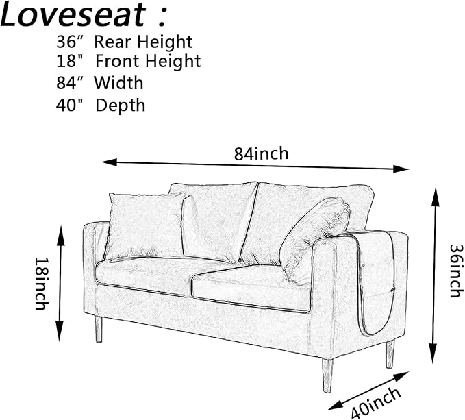 Swanna Waterproof Clear Plastic Thicker 36”RH x 18" FH x 84”W x 40" D, Loveseat Sofa/Couch Cover - Vinyl Shield Sofa Slipover Furniture Protection for Moving (Loveseat -1 Pack)