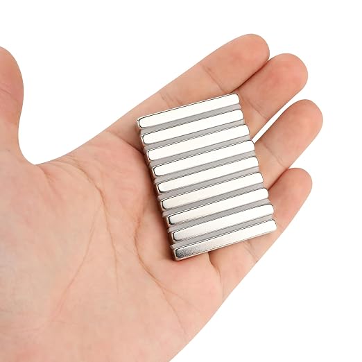 Strong Neodymium Magnets with Adhesive Backing, 25 Pack, 40x10x5 mm | Powerful Rare Earth Bar Magnets, Waterproof Black Magnetic Magnet Strips Heavy Duty for Craft, Kitchen, DIY, Office