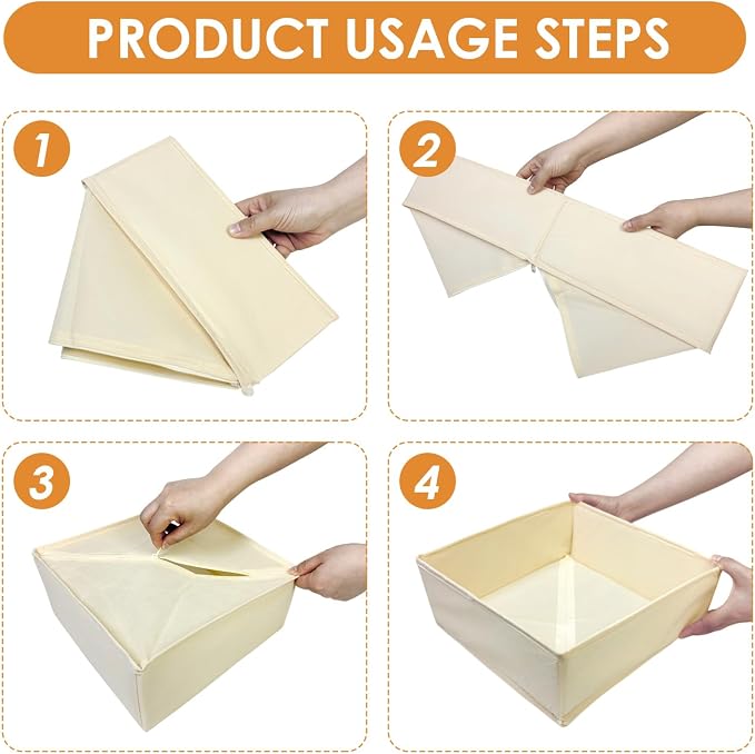 12-Piece Drawer Organizer Set | Non-Woven Fabric, Foldable Design, Multi-Size Grid Compartments, Reinforced Structure